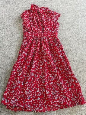 Hayden Girls Red Floral Cap Sleeve Dress